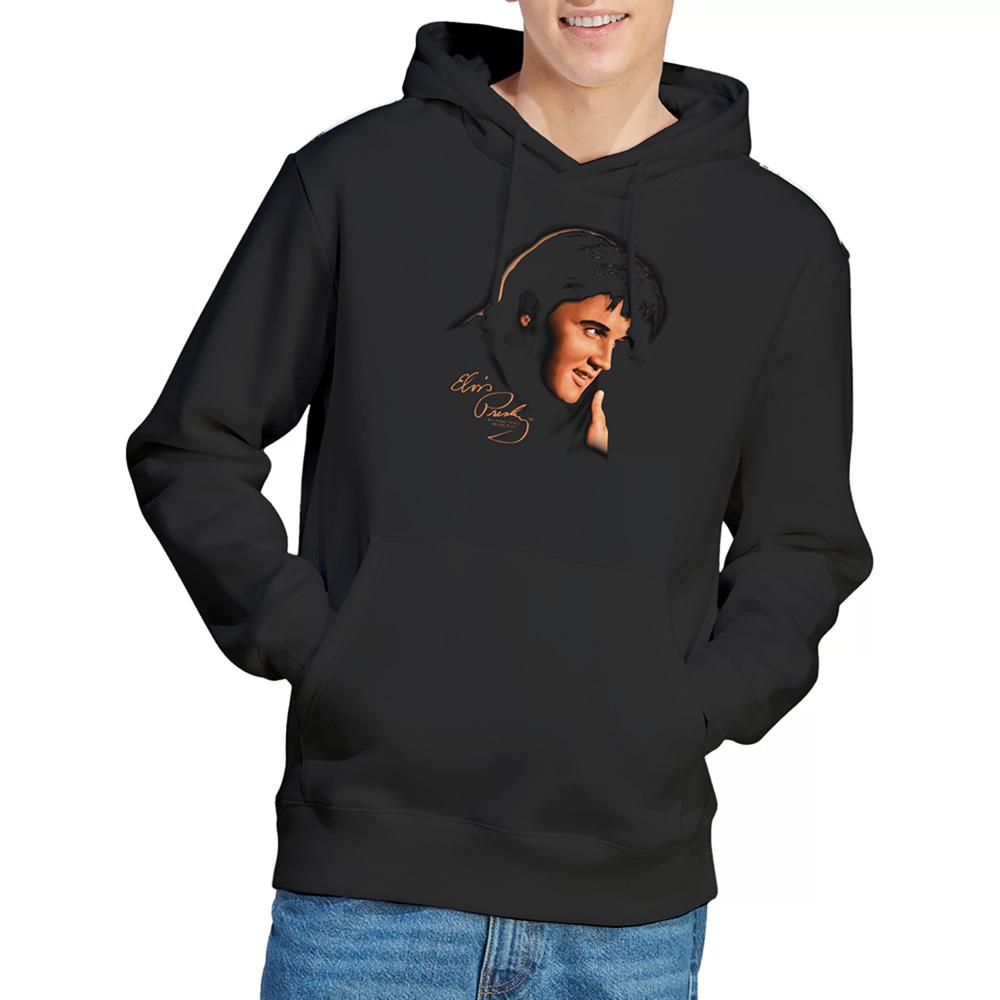 Black - Lifestyle - Elvis Presley Unisex Adult Warm Portrait Hoodie