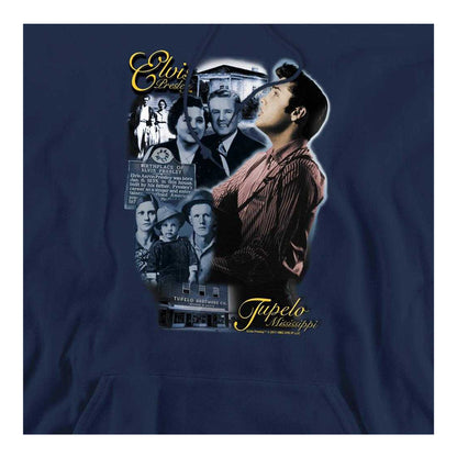 Navy - Side - Elvis Presley Unisex Adult Tupelo Hoodie
