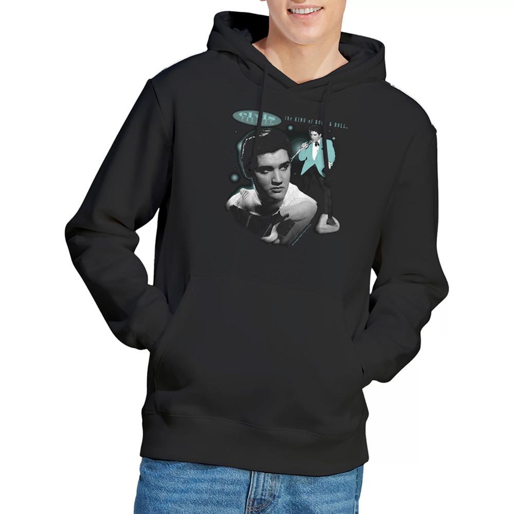 Black - Lifestyle - Elvis Presley Unisex Adult Teal Portrait Hoodie