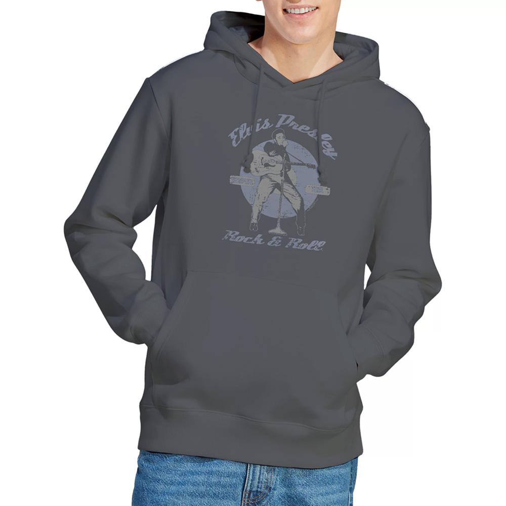 Charcoal - Lifestyle - Elvis Presley Unisex Adult Rock Roll Hoodie