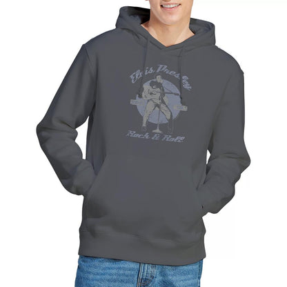 Charcoal - Lifestyle - Elvis Presley Unisex Adult Rock Roll Hoodie