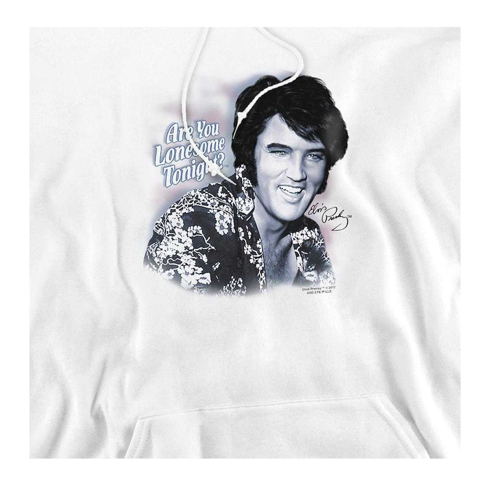 White - Side - Elvis Presley Unisex Adult Lonesome Tonight Hoodie