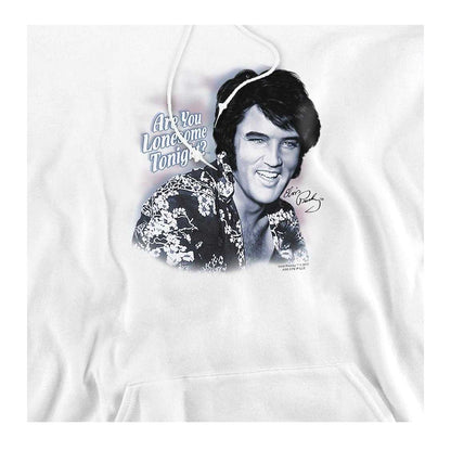 White - Side - Elvis Presley Unisex Adult Lonesome Tonight Hoodie