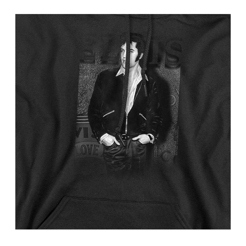 Black - Side - Elvis Presley Unisex Adult Just Cool Hoodie