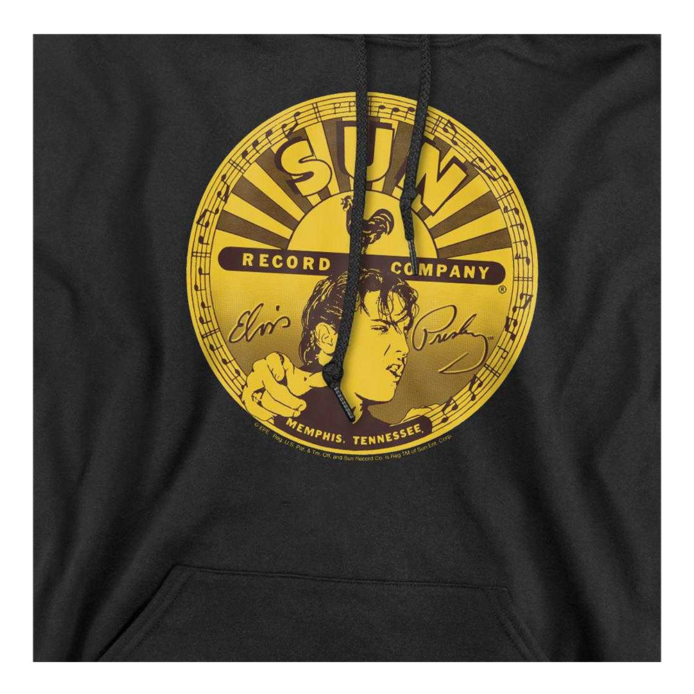 Black - Side - Elvis Presley Unisex Adult Full Sun Label Hoodie