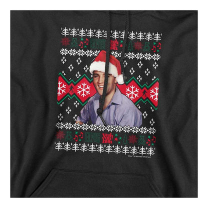 Black - Side - Elvis Presley Unisex Adult Ugly Christmas Sweater Hoodie