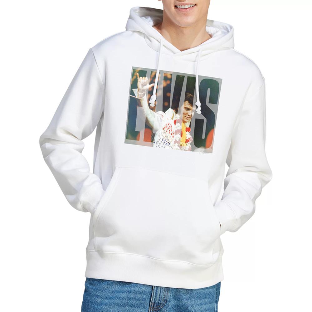 White - Lifestyle - Elvis Presley Unisex Adult Aloha Knockout Hoodie