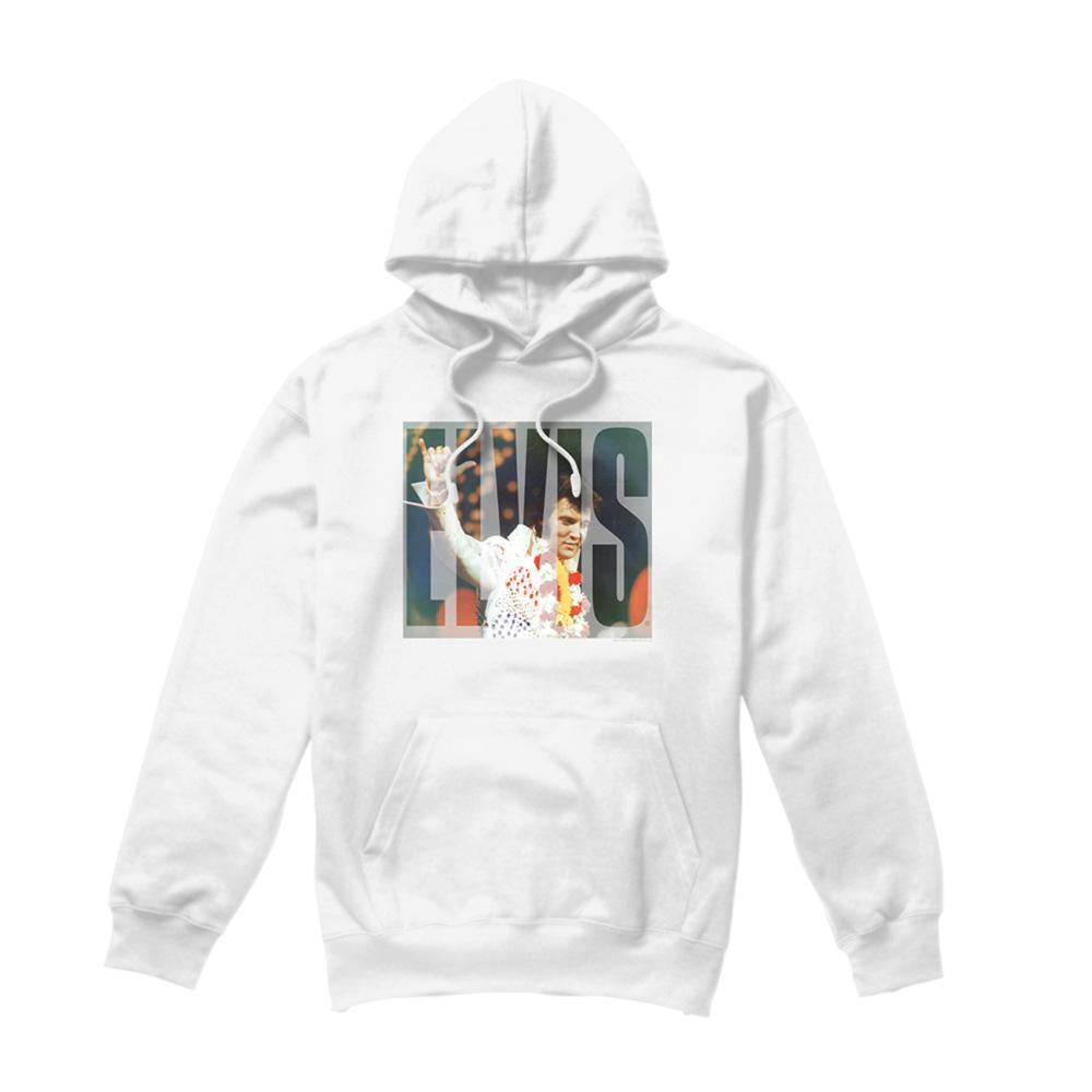 White - Front - Elvis Presley Unisex Adult Aloha Knockout Hoodie