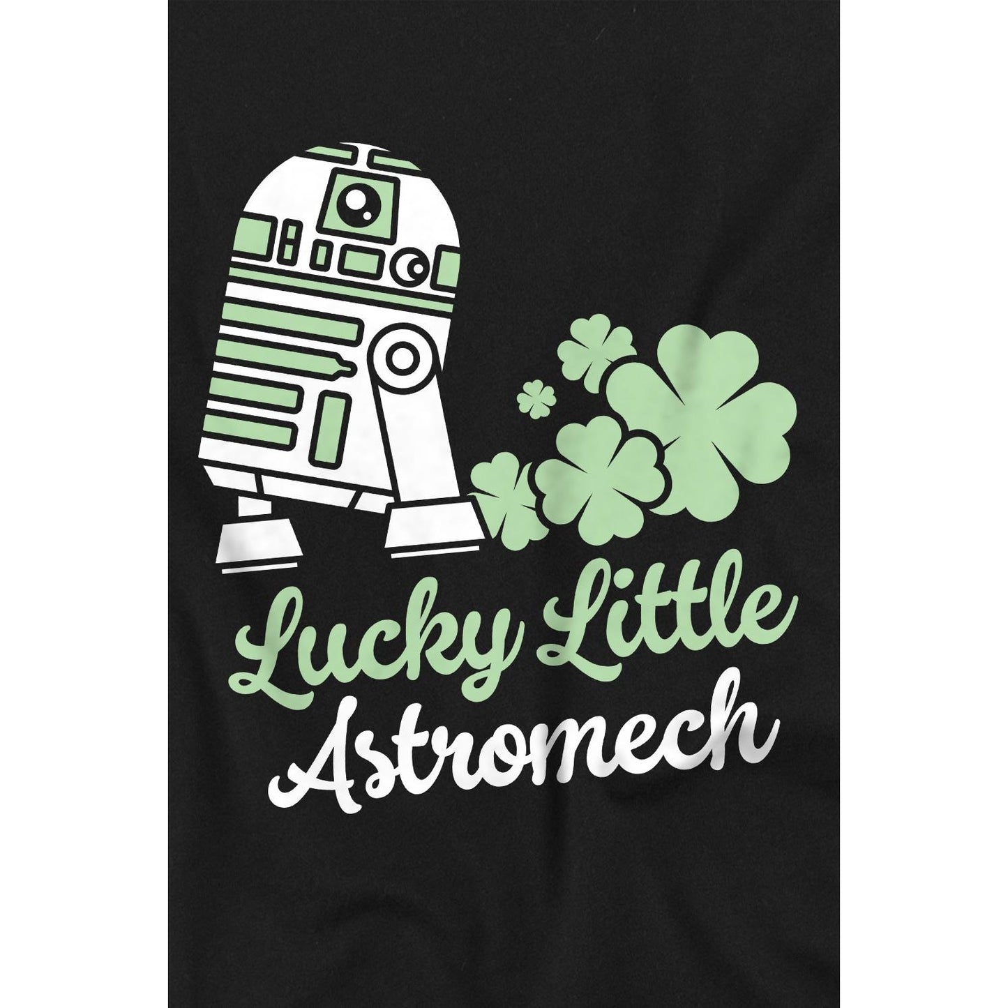 Black - Side - Star Wars Childrens-Kids Lucky Astromech St Patricks Day T-Shirt