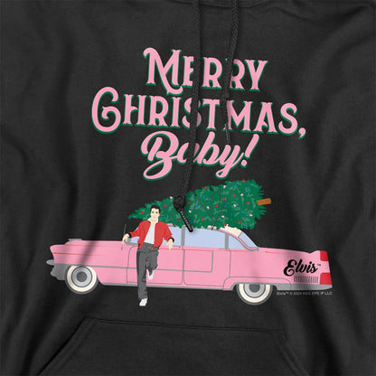 Black - Side - Elvis Presley Unisex Adult Merry Christmas Baby Hoodie