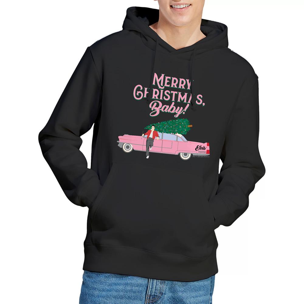 Black - Lifestyle - Elvis Presley Unisex Adult Merry Christmas Baby Hoodie