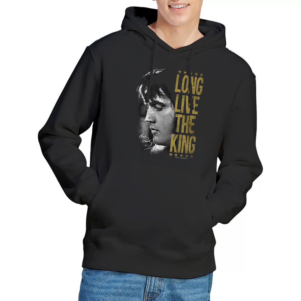 Black - Lifestyle - Elvis Presley Unisex Adult Long Live The King Hoodie