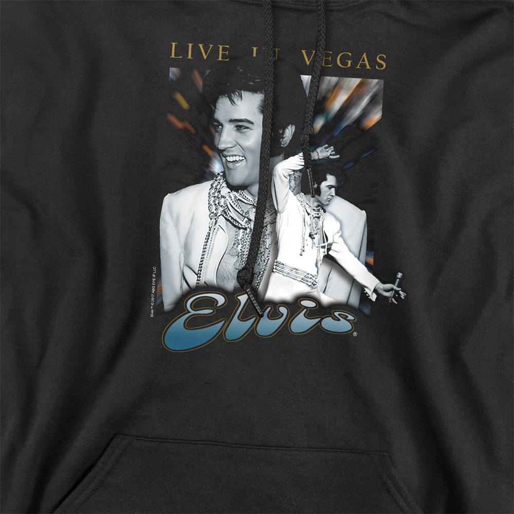 Black - Side - Elvis Presley Unisex Adult Live In Vegas Hoodie