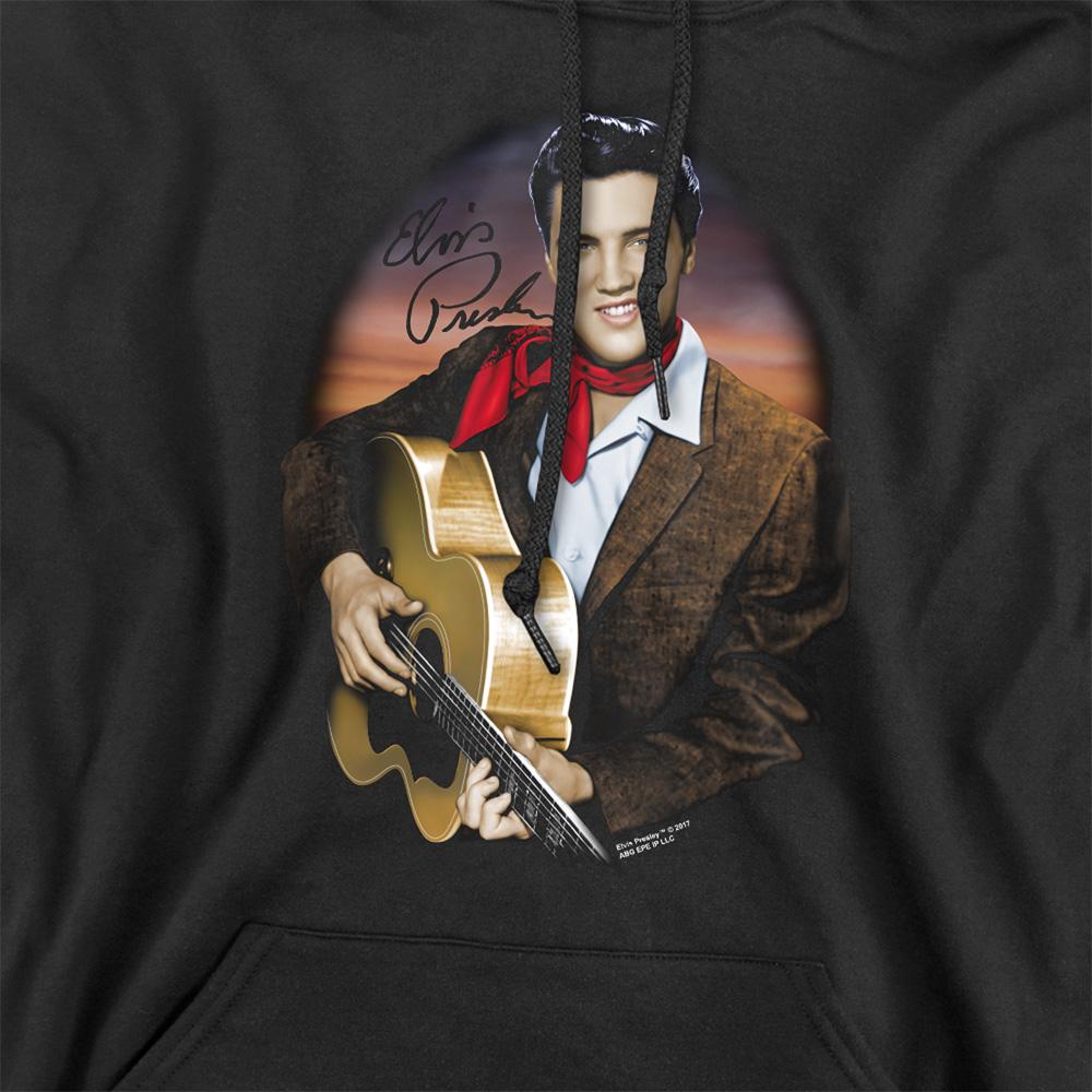 Black - Side - Elvis Presley Unisex Adult Red Scarf 2 Hoodie