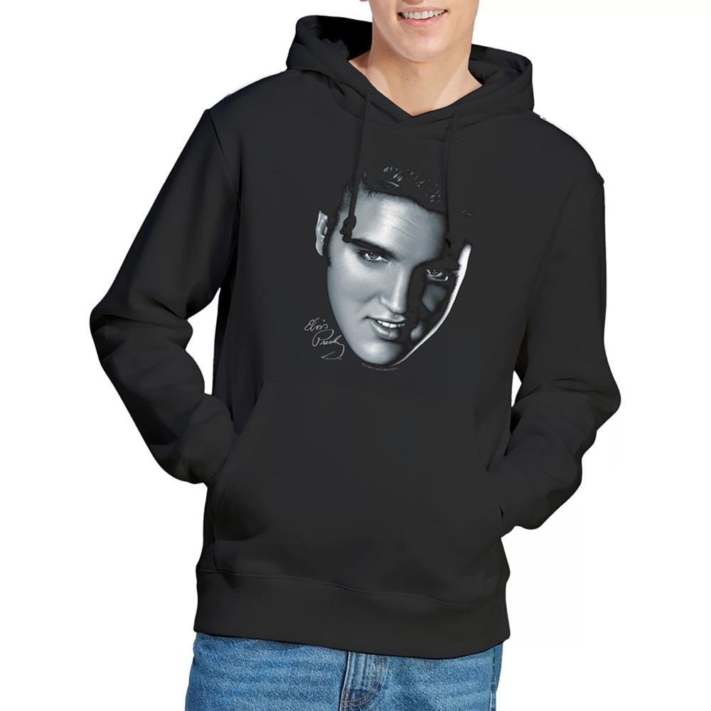 Black - Lifestyle - Elvis Presley Unisex Adult Big Face Hoodie
