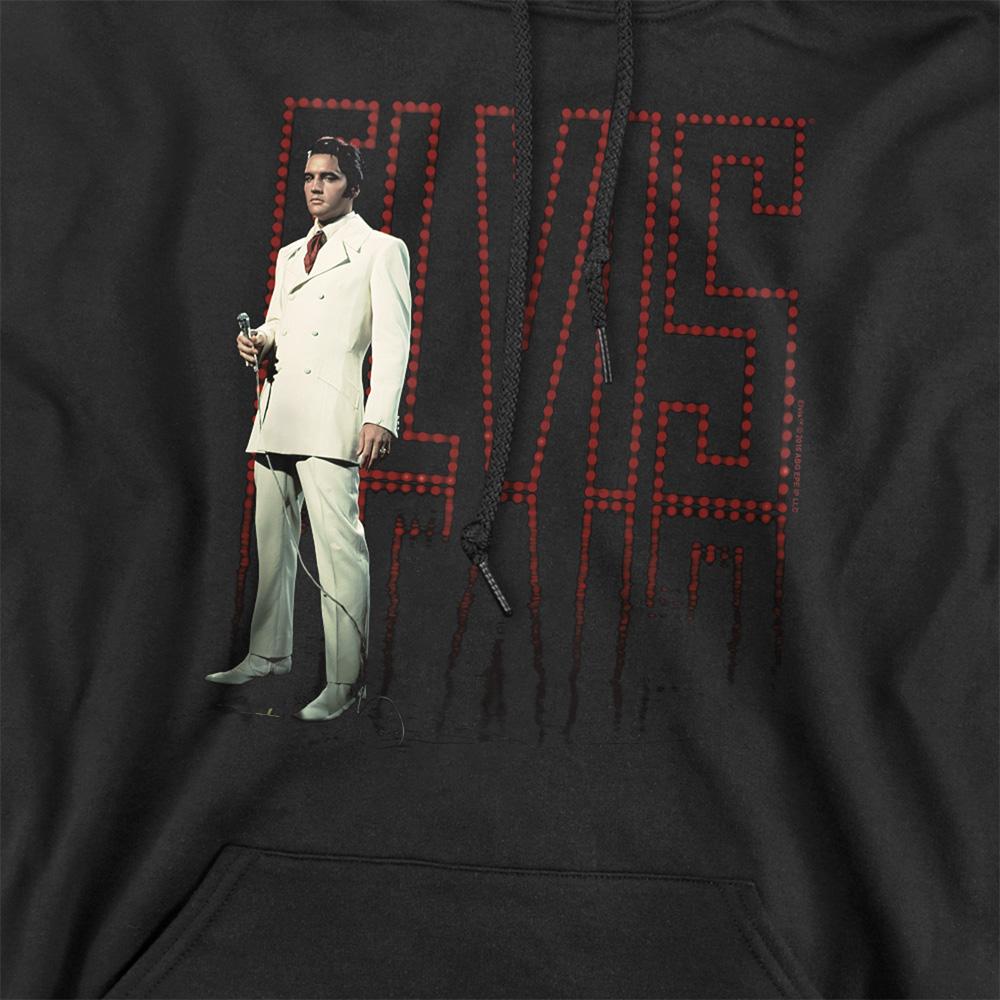 Black - Side - Elvis Presley Unisex Adult White Suit Hoodie