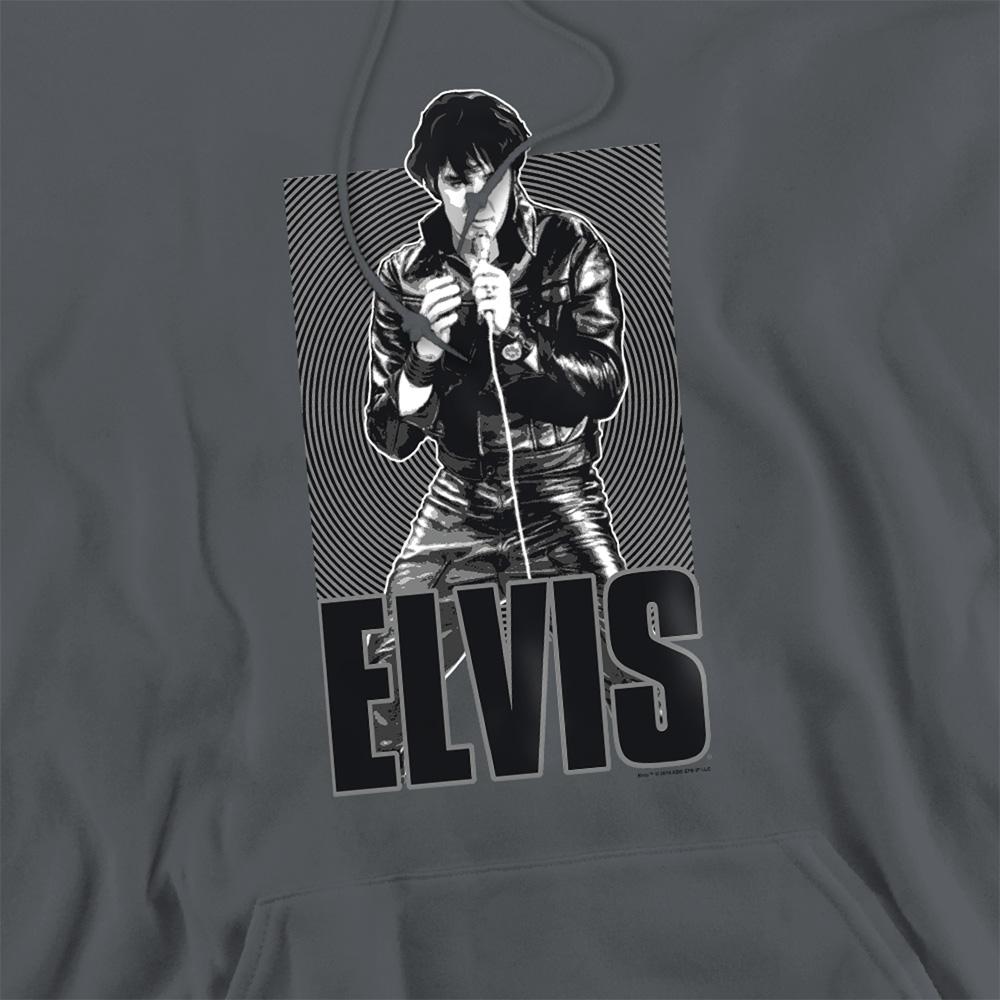 Charcoal - Side - Elvis Presley Unisex Adult Leather Jacket Hoodie