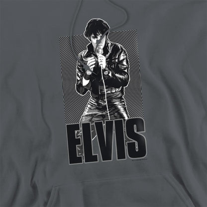 Charcoal - Side - Elvis Presley Unisex Adult Leather Jacket Hoodie