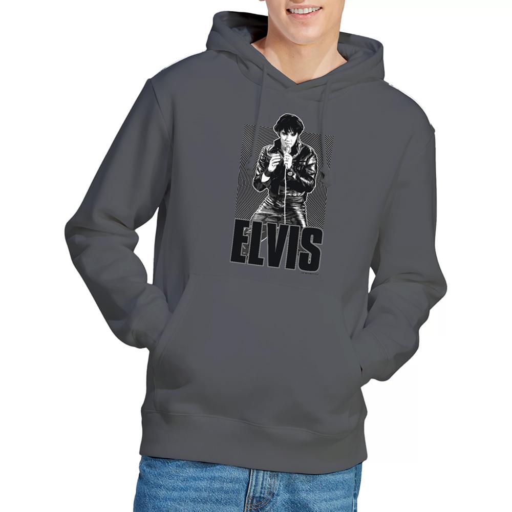 Charcoal - Lifestyle - Elvis Presley Unisex Adult Leather Jacket Hoodie