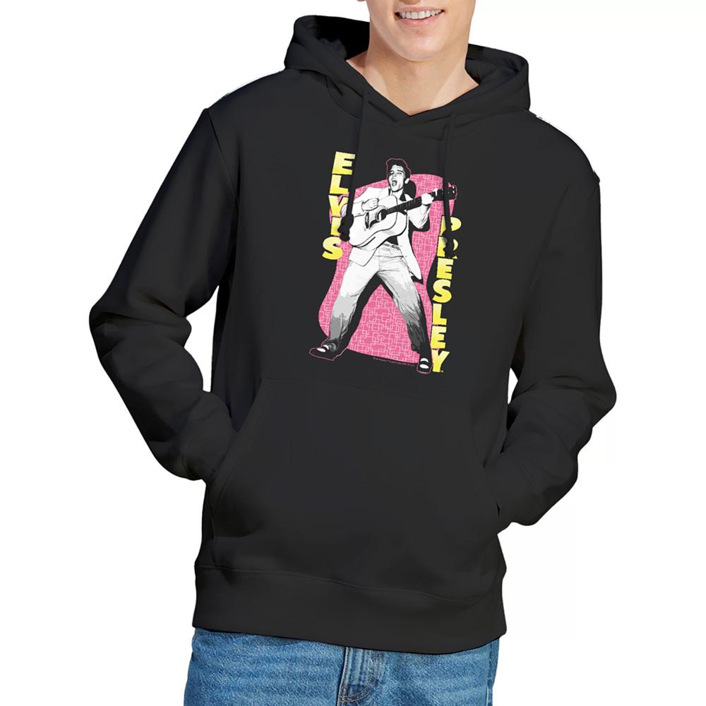 Black - Lifestyle - Elvis Presley Unisex Adult Pink Rock Hoodie