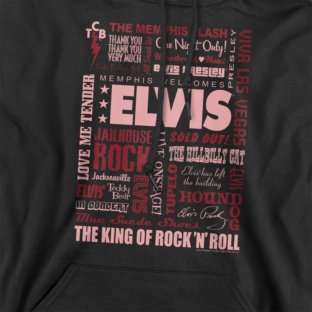 Black - Side - Elvis Presley Unisex Adult Whole Lotta Type Hoodie