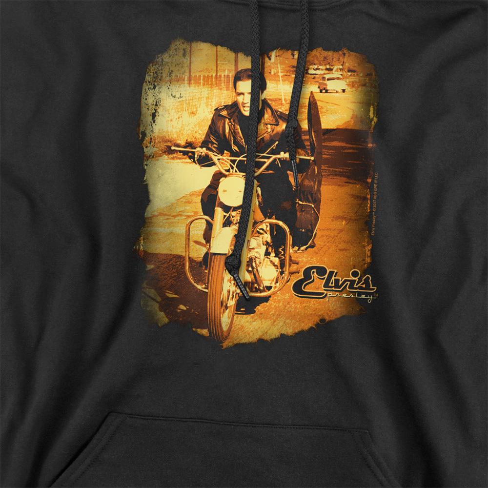 Black - Side - Elvis Presley Unisex Adult Hit The Road Hoodie