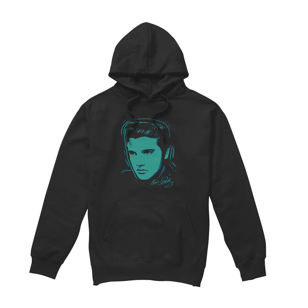 Black - Front - Elvis Presley Unisex Adult Young Dots Hoodie