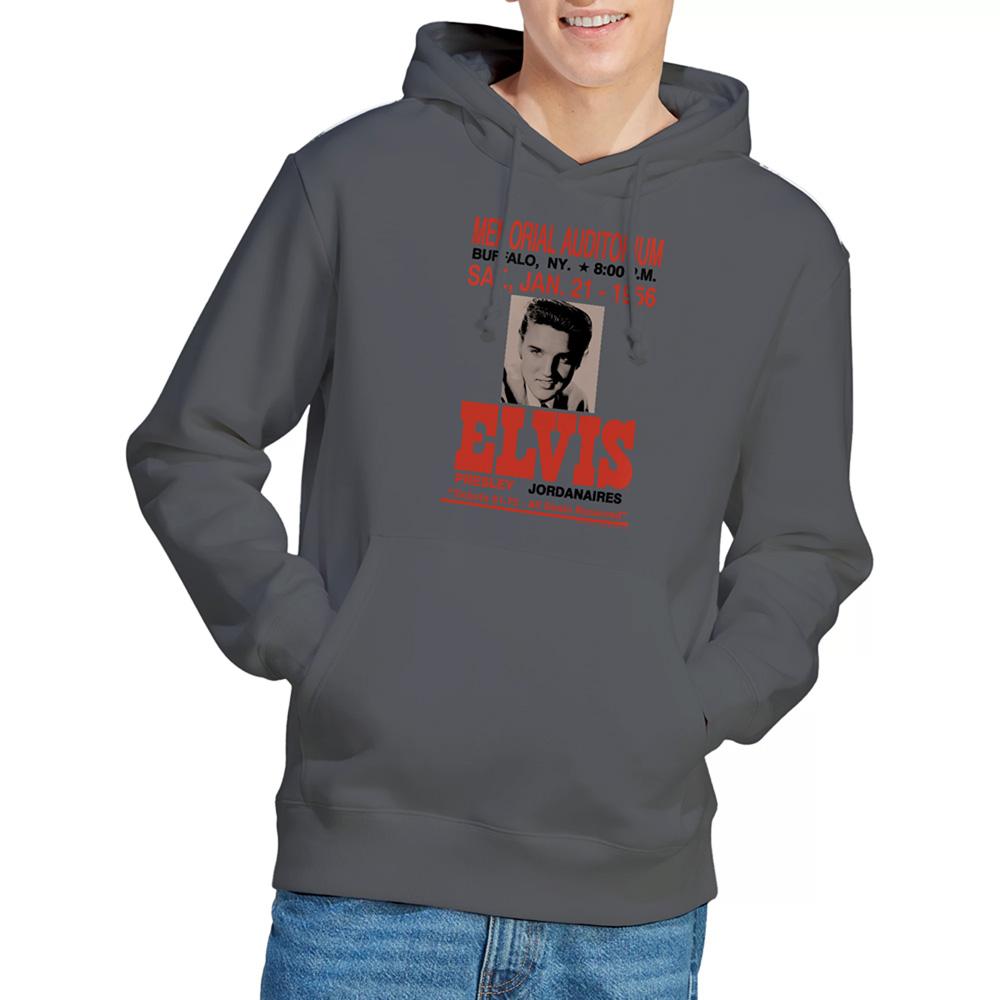 Charcoal - Lifestyle - Elvis Presley Unisex Adult Buffalo 1956 Hoodie