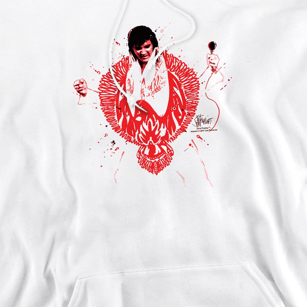 White - Side - Elvis Presley Unisex Adult Red Pheonix Hoodie