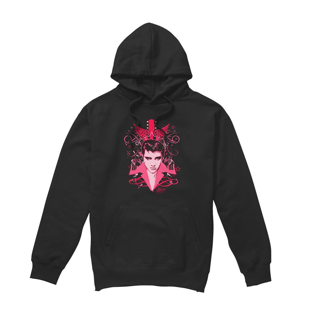 Black - Front - Elvis Presley Unisex Adult Lets Face It Hoodie