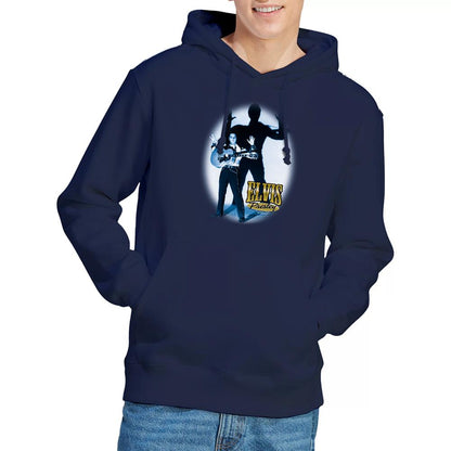 Navy - Back - Elvis Presley Unisex Adult Hands Up Hoodie