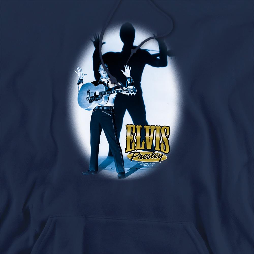 Navy - Side - Elvis Presley Unisex Adult Hands Up Hoodie
