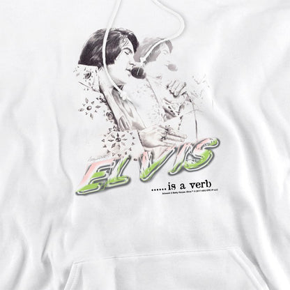 White - Side - Elvis Presley Unisex Adult Is A Verb Hoodie