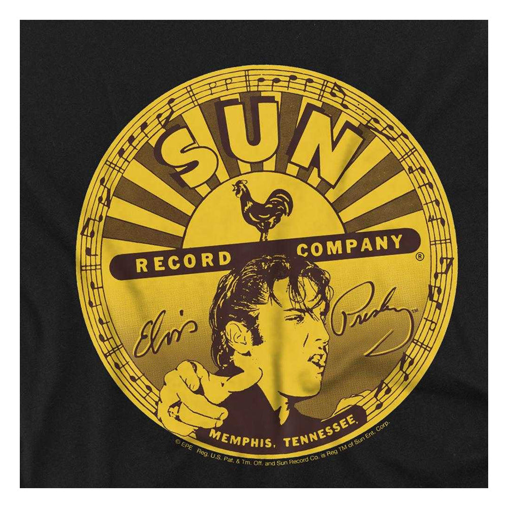 Black - Side - Elvis Presley Childrens-Kids Full Sun Label T-Shirt