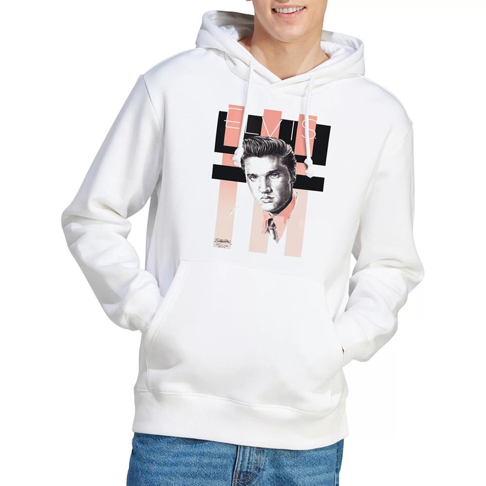 White - Back - Elvis Presley Unisex Adult Retro Hoodie