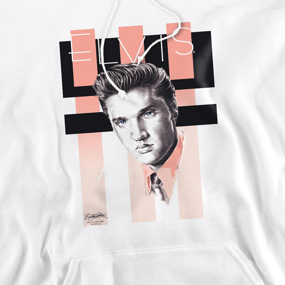 White - Side - Elvis Presley Unisex Adult Retro Hoodie