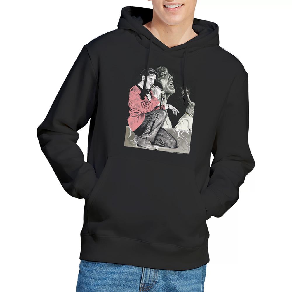 Black - Back - Elvis Presley Unisex Adult Rock N Roll Smoke Hoodie