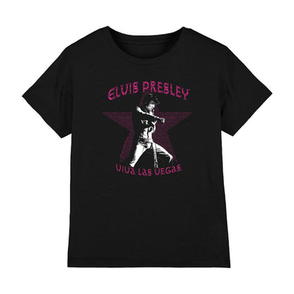 Black - Front - Elvis Presley Childrens-Kids Viva Las Vegas Star T-Shirt