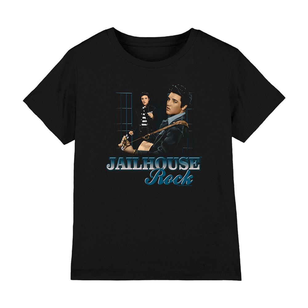Black - Front - Elvis Presley Childrens-Kids Jailhouse Rock T-Shirt