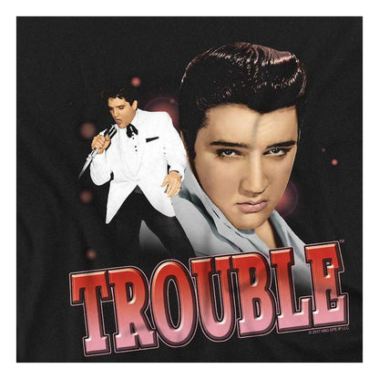 Black - Side - Elvis Presley Childrens-Kids Trouble T-Shirt