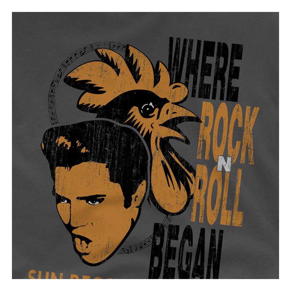 Charcoal - Side - Elvis Presley Childrens-Kids Rooster T-Shirt