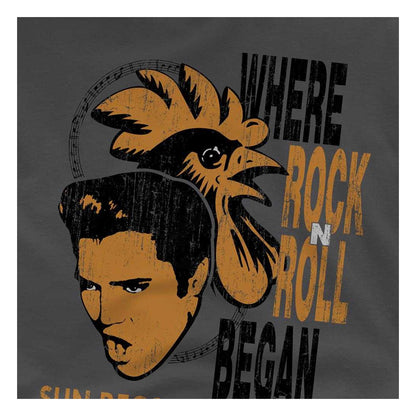 Charcoal - Side - Elvis Presley Childrens-Kids Rooster T-Shirt