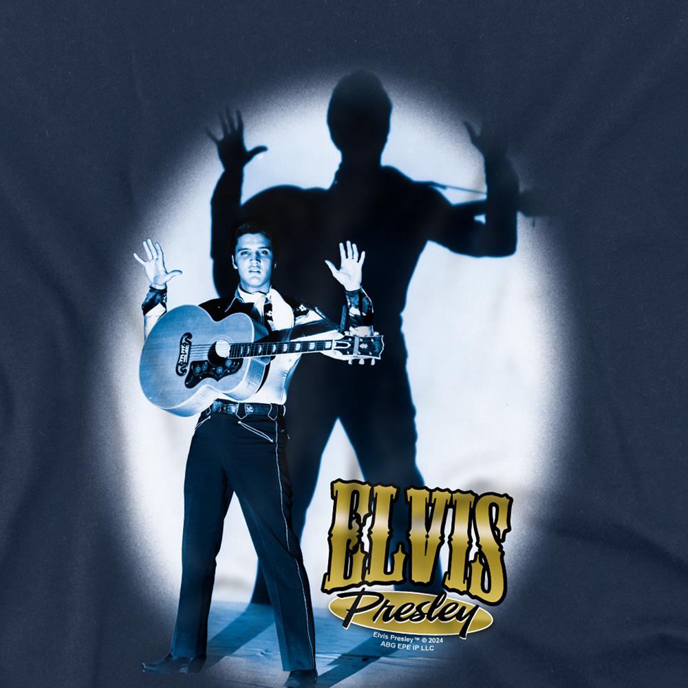 Navy - Side - Elvis Presley Childrens-Kids Hands Up T-Shirt