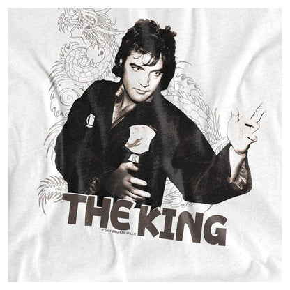 White - Side - Elvis Presley Childrens-Kids Fighting King T-Shirt