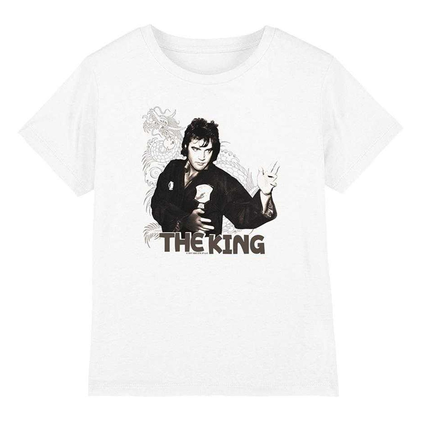White - Front - Elvis Presley Childrens-Kids Fighting King T-Shirt