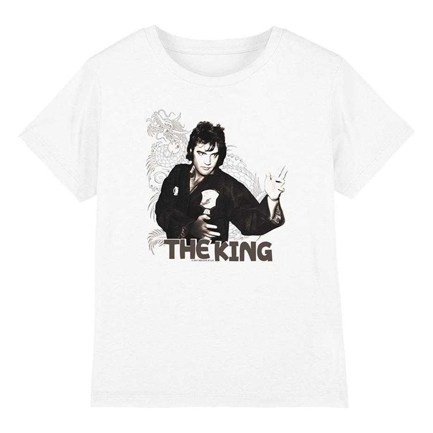 White - Front - Elvis Presley Childrens-Kids Fighting King T-Shirt