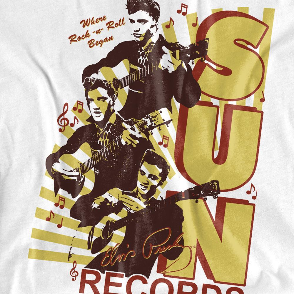 White - Side - Elvis Presley Childrens-Kids Tri Print T-Shirt