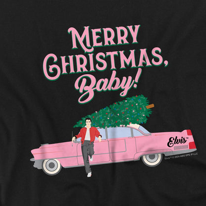 Black - Side - Elvis Presley Childrens-Kids Merry Christmas Baby T-Shirt