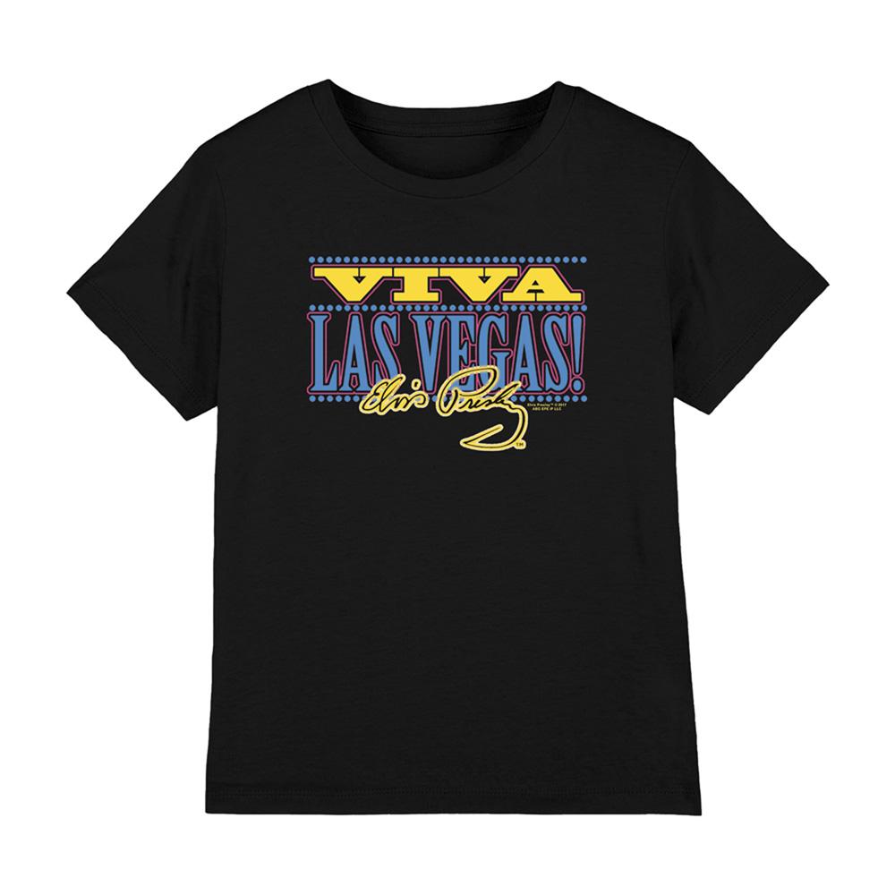 Black - Front - Elvis Presley Childrens-Kids Viva Las Vegas T-Shirt