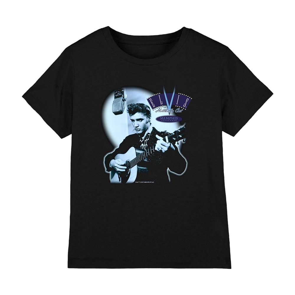 Black - Front - Elvis Presley Childrens-Kids Hillbilly Cat T-Shirt